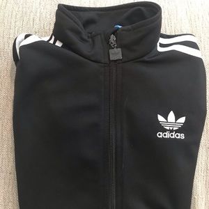 Boys Adidas Black track jacket sz small